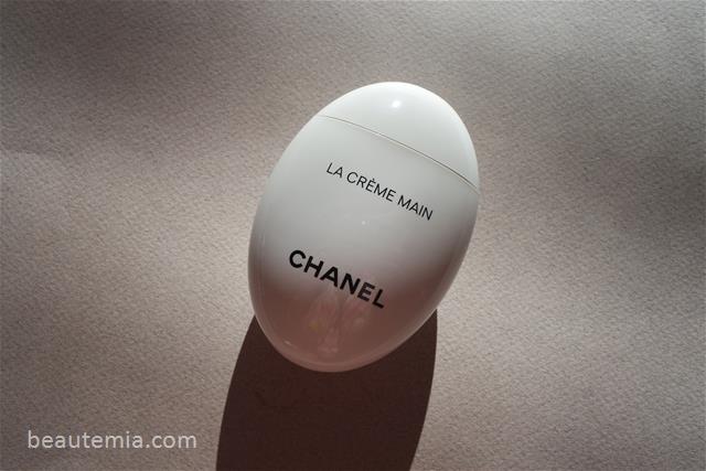 Chanel skincare, Chanel hand cream, Chanel pouch, Chanel bag, Chanel La Creme Main, La Mer hand cream & L'Occitane hand cream