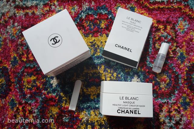 Chanel hydra beauty micro serum, Chanel Huile de Jasmin, Chanel face oil, Chanel Revitalizing Facial oil with Jasmine extract, Chanel Le Blanc serum, Chanel Le Blanc Mask & Chanel sublimage masque